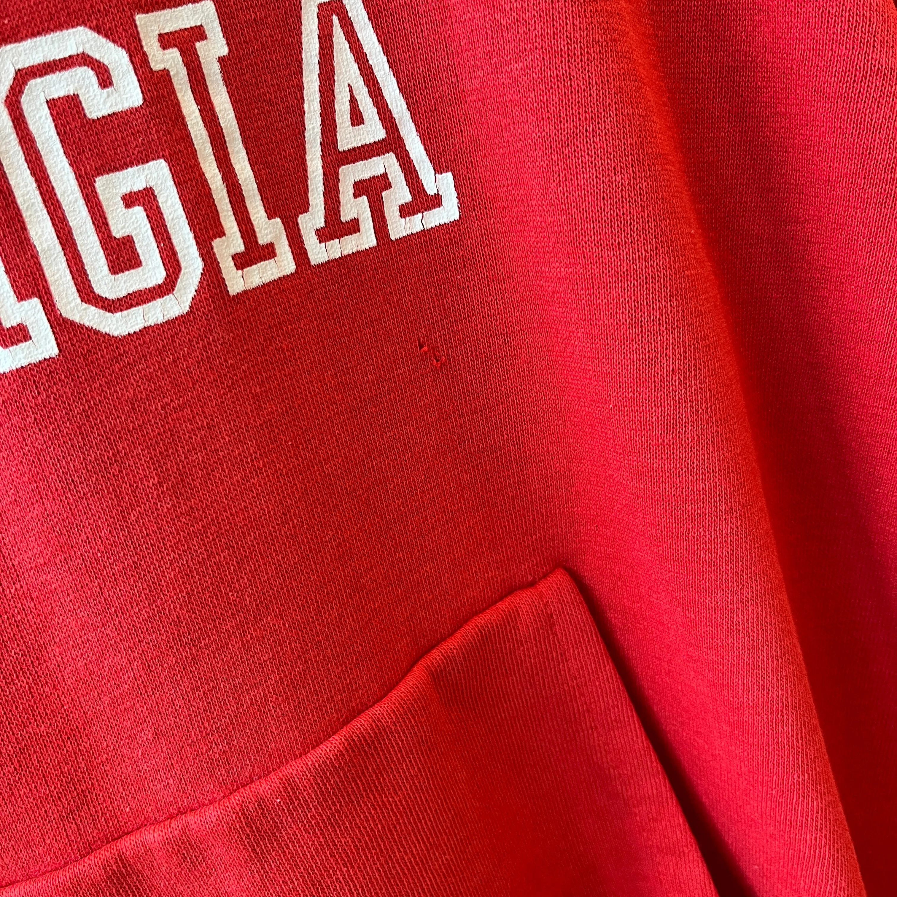 1970/80s Sun Faded, Perfectly Worn and Luxuriously Soft Georgie Hoodie - Go DAWGS