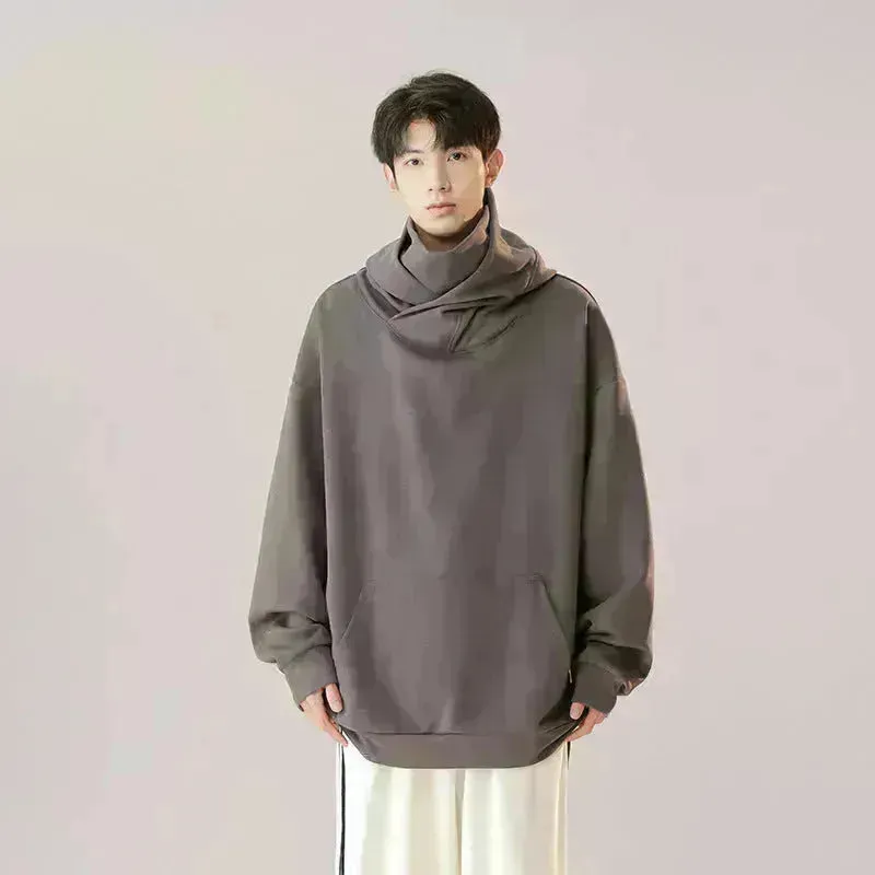 Autumn Winter Oversized Turtleneck Hoodie  Pullover for mens