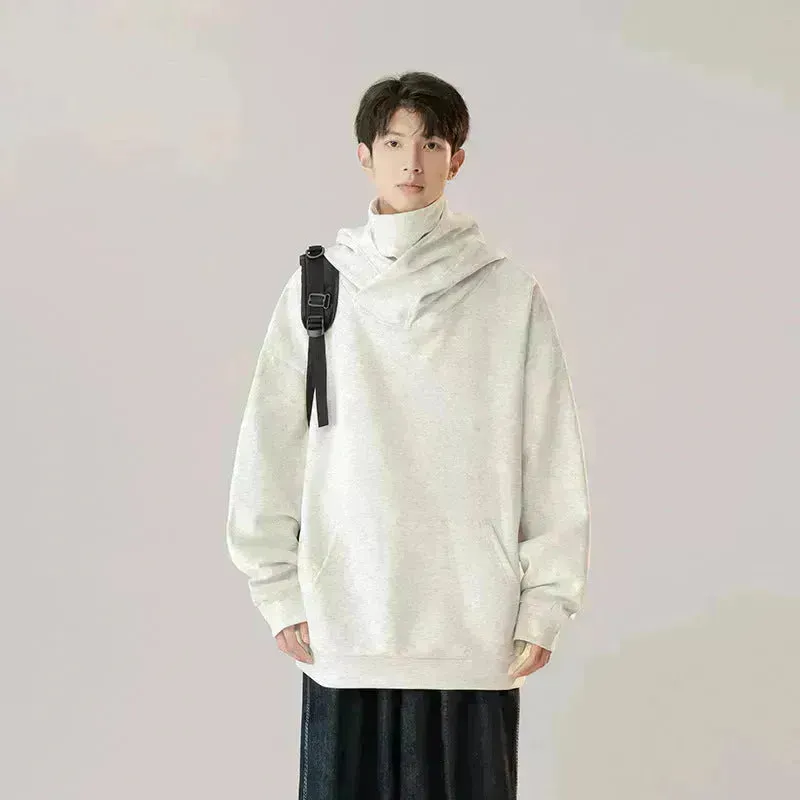 Autumn Winter Oversized Turtleneck Hoodie  Pullover for mens