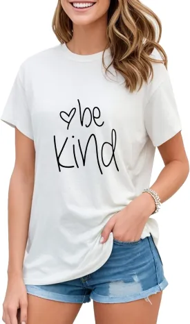 Be Kind T Shirts Women Cute Graphic Blessed Shirt Funny Inspirational Teacher Fall Tees Tops