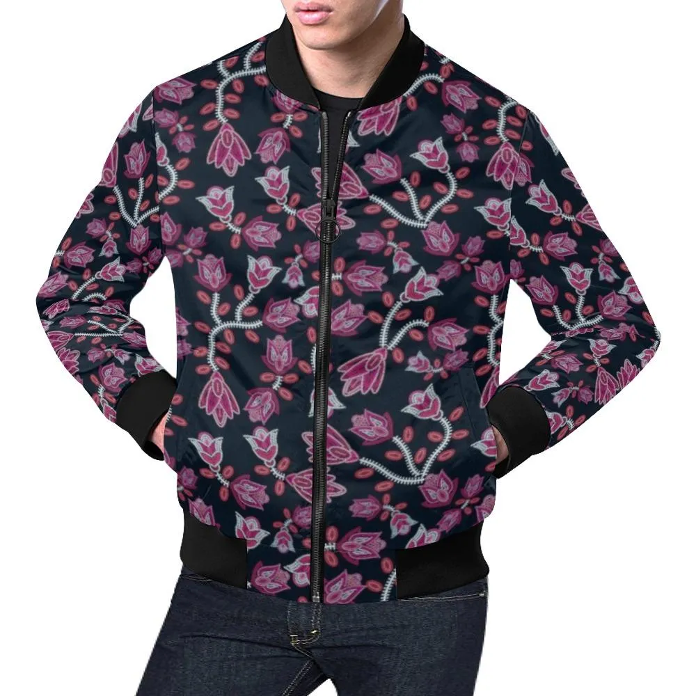 Beaded Pink Bomber Jacket for Men