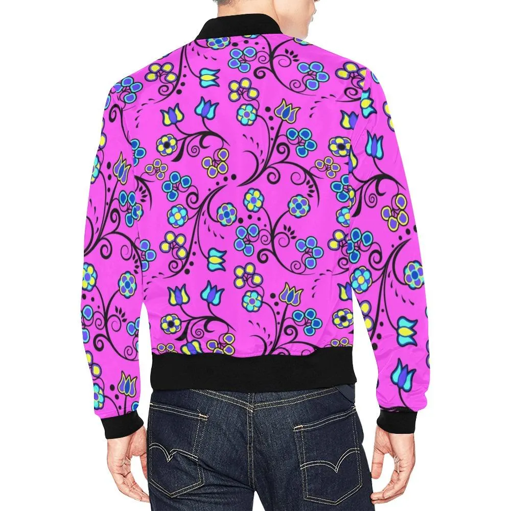 Blue Trio Bubblegum Bomber Jacket for Men