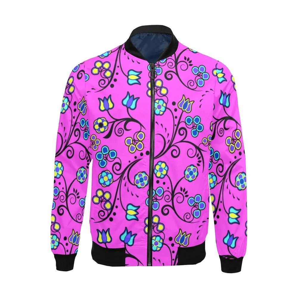 Blue Trio Bubblegum Bomber Jacket for Men