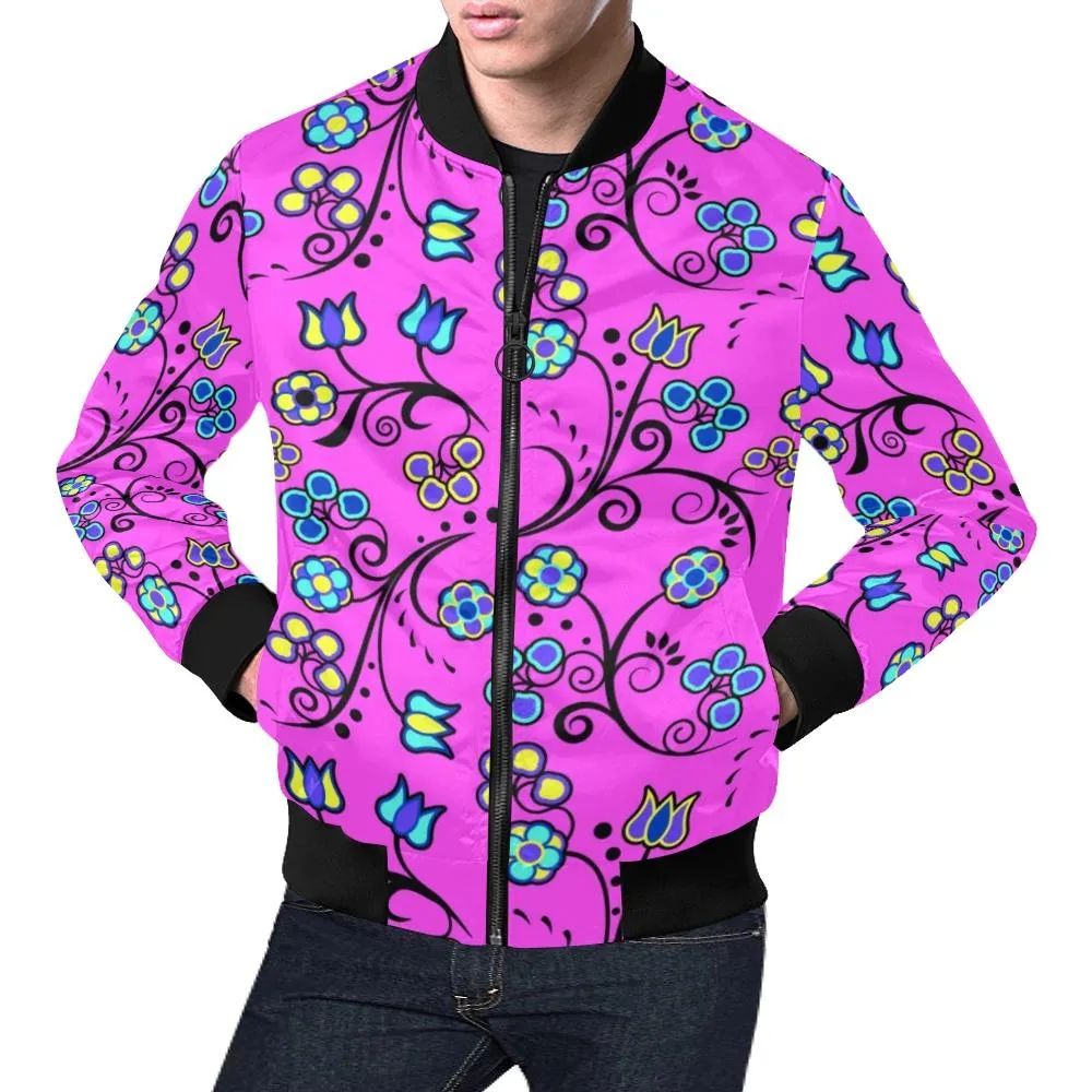 Blue Trio Bubblegum Bomber Jacket for Men