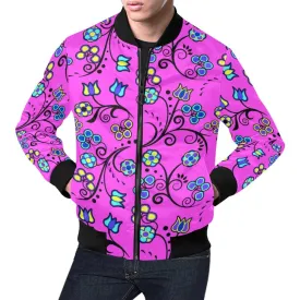Blue Trio Bubblegum Bomber Jacket for Men