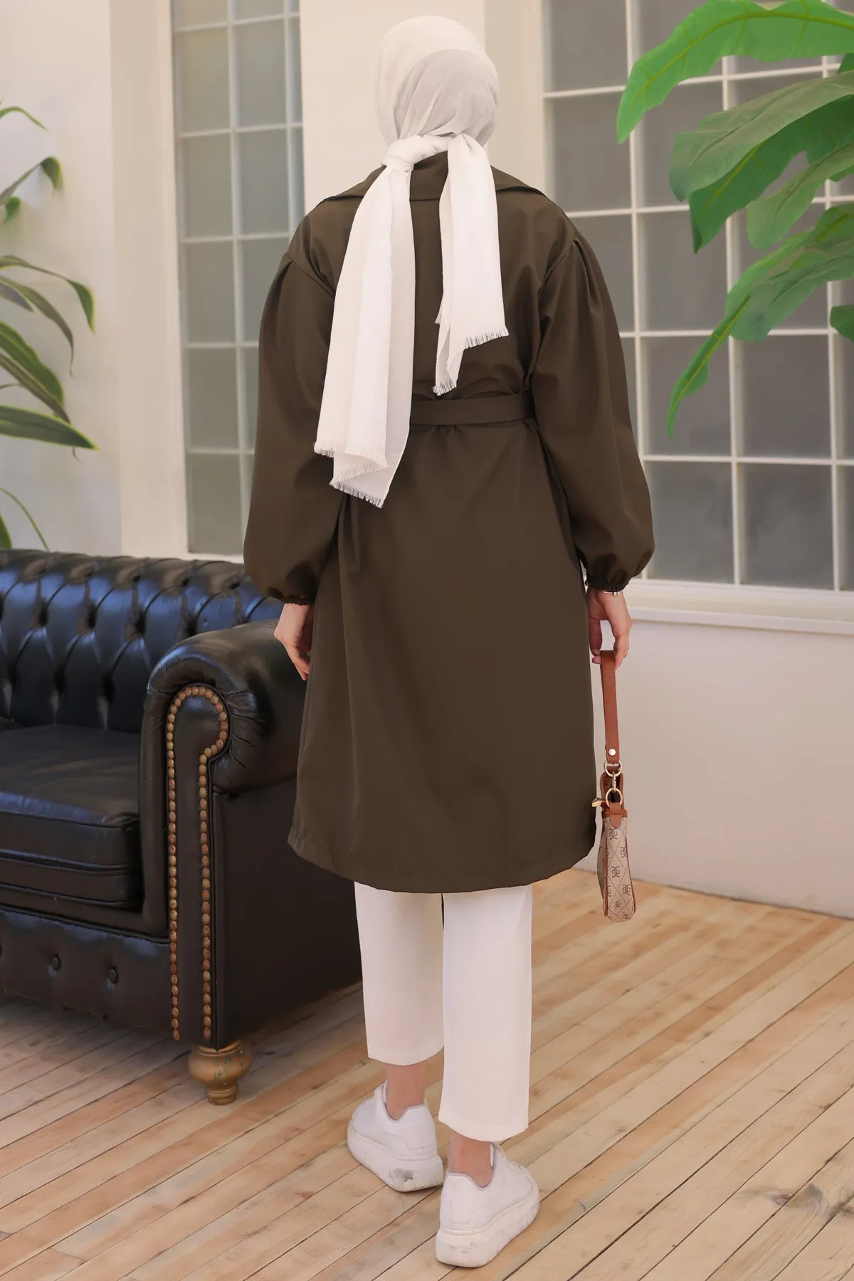 BNG Women Belted Trench Coat Khaki - Clermont