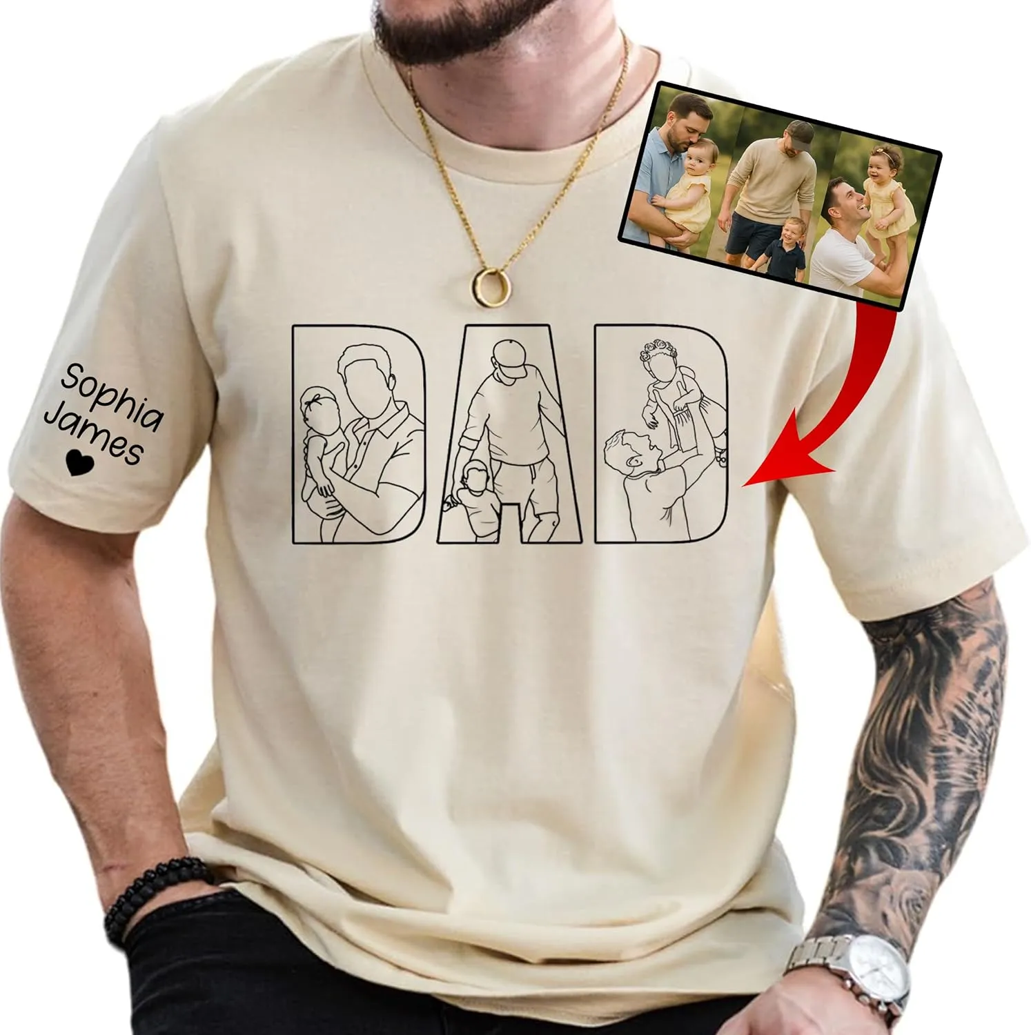 Chillever Personalized Dad Hoodies, Shirt, Sweatshirt With Custom Photo, Custom Dad Gifts, Father's Day 2025 1
