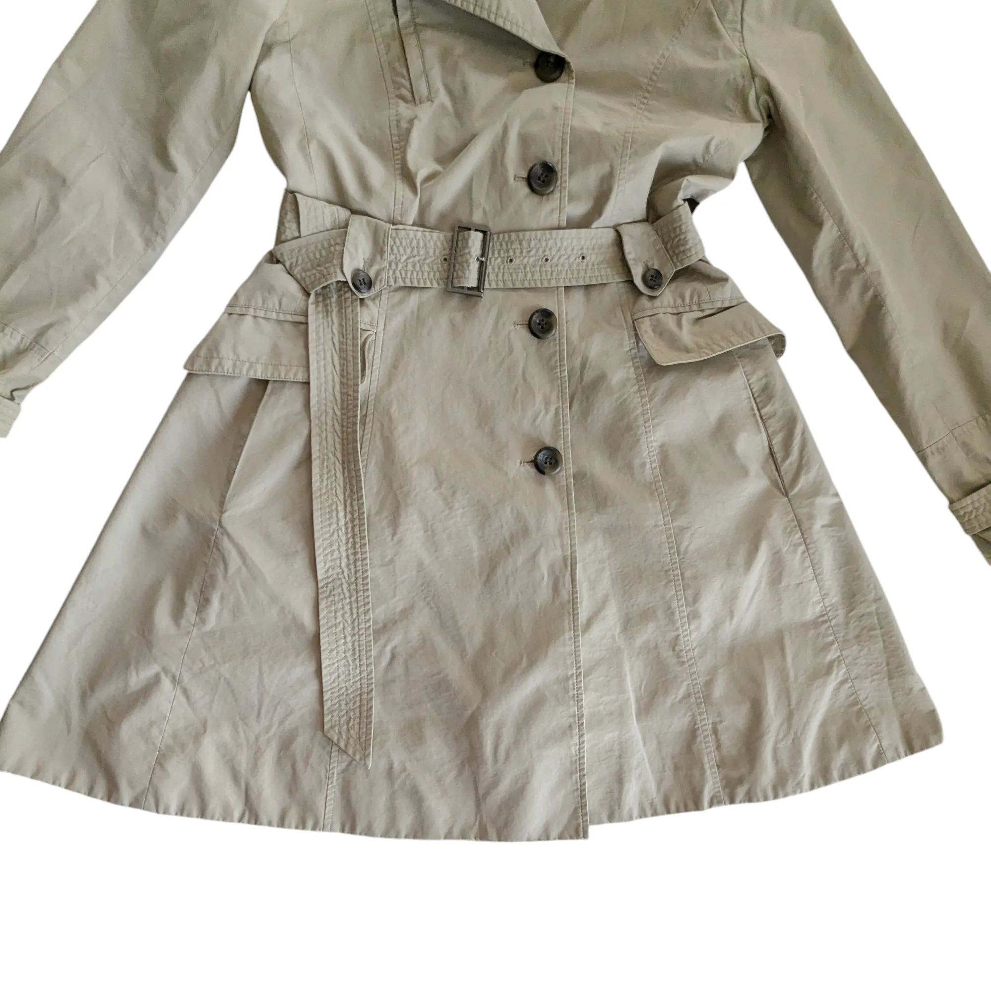 Cole Haan Flared Trench Coat Size Small