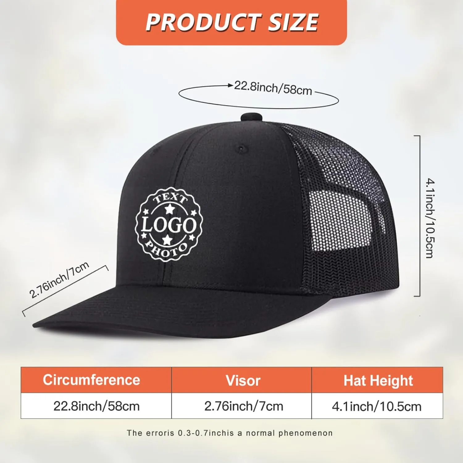 Custom Baseball Cap Bulk Custom Hat for Man Woman Design Your Custom Trucker Hats Add Text Logo Photo Personalized Cap