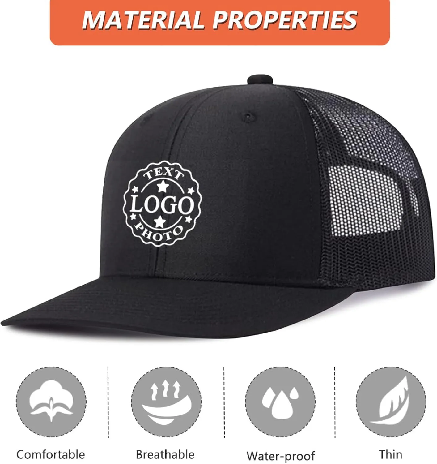 Custom Baseball Cap Bulk Custom Hat for Man Woman Design Your Custom Trucker Hats Add Text Logo Photo Personalized Cap