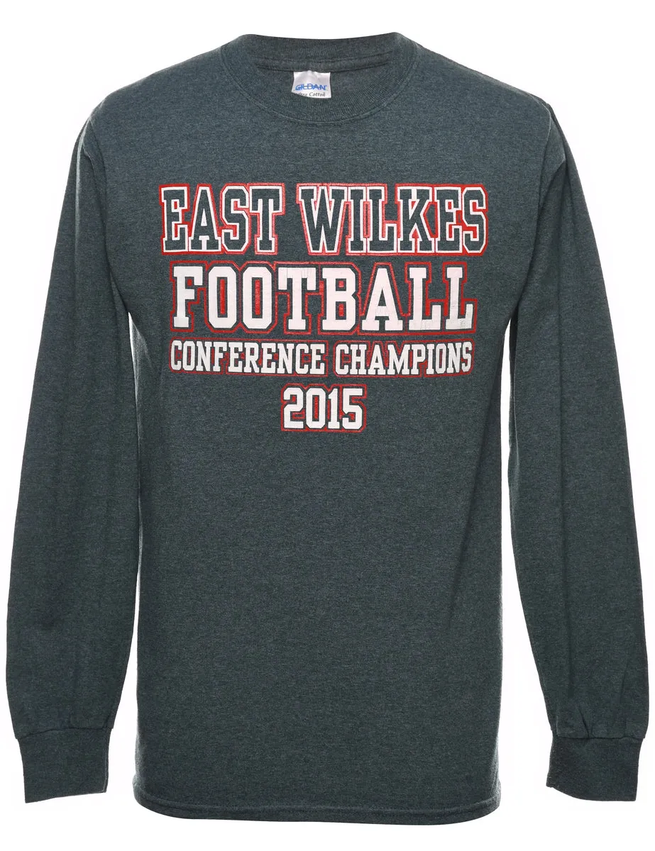 East Wilkes Football Grey & Maroon Printed T-shirt - S