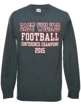 East Wilkes Football Grey & Maroon Printed T-shirt - S