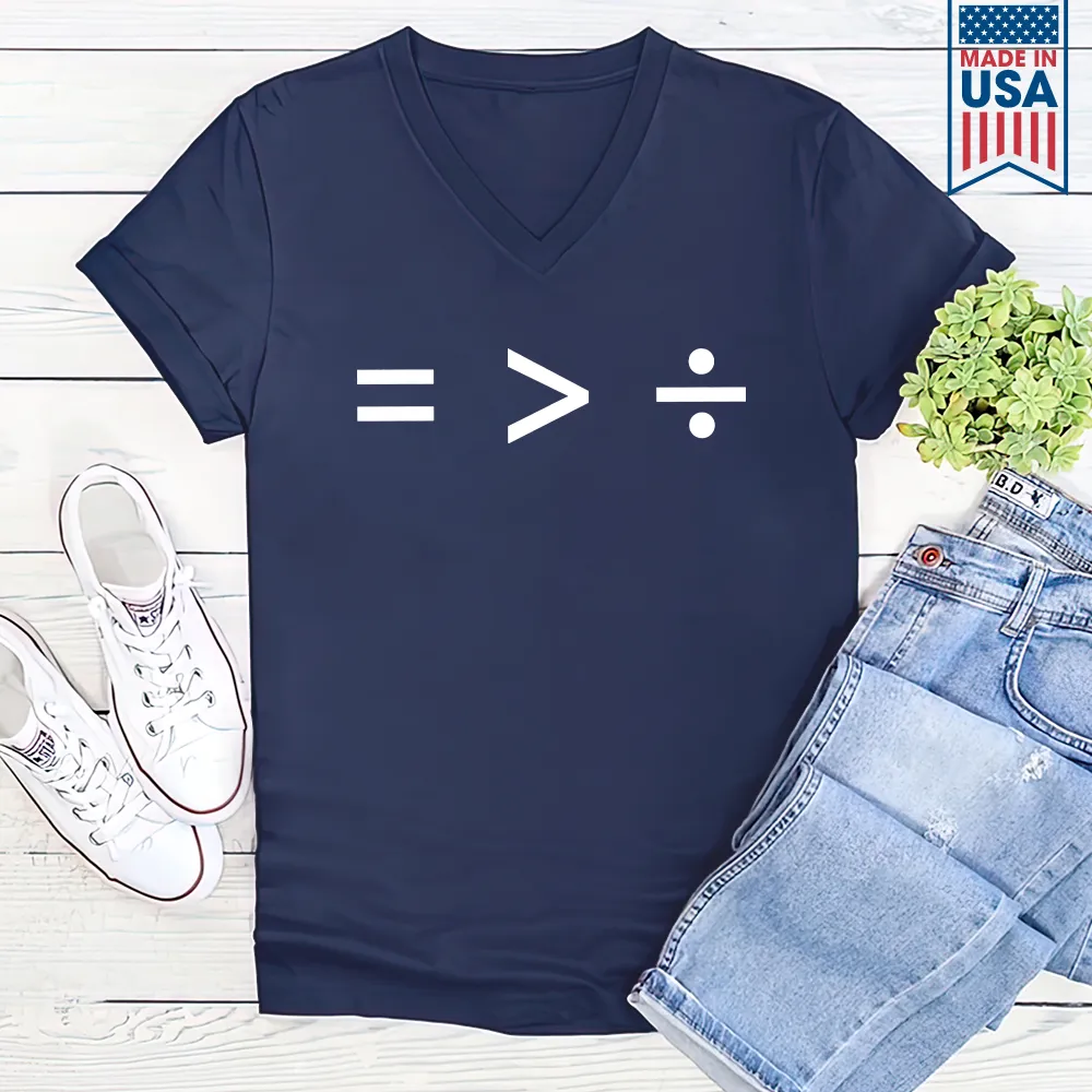Equality Is Greater Than Division Book Lovers Gift Women's V-neck T-shirt TSVB372