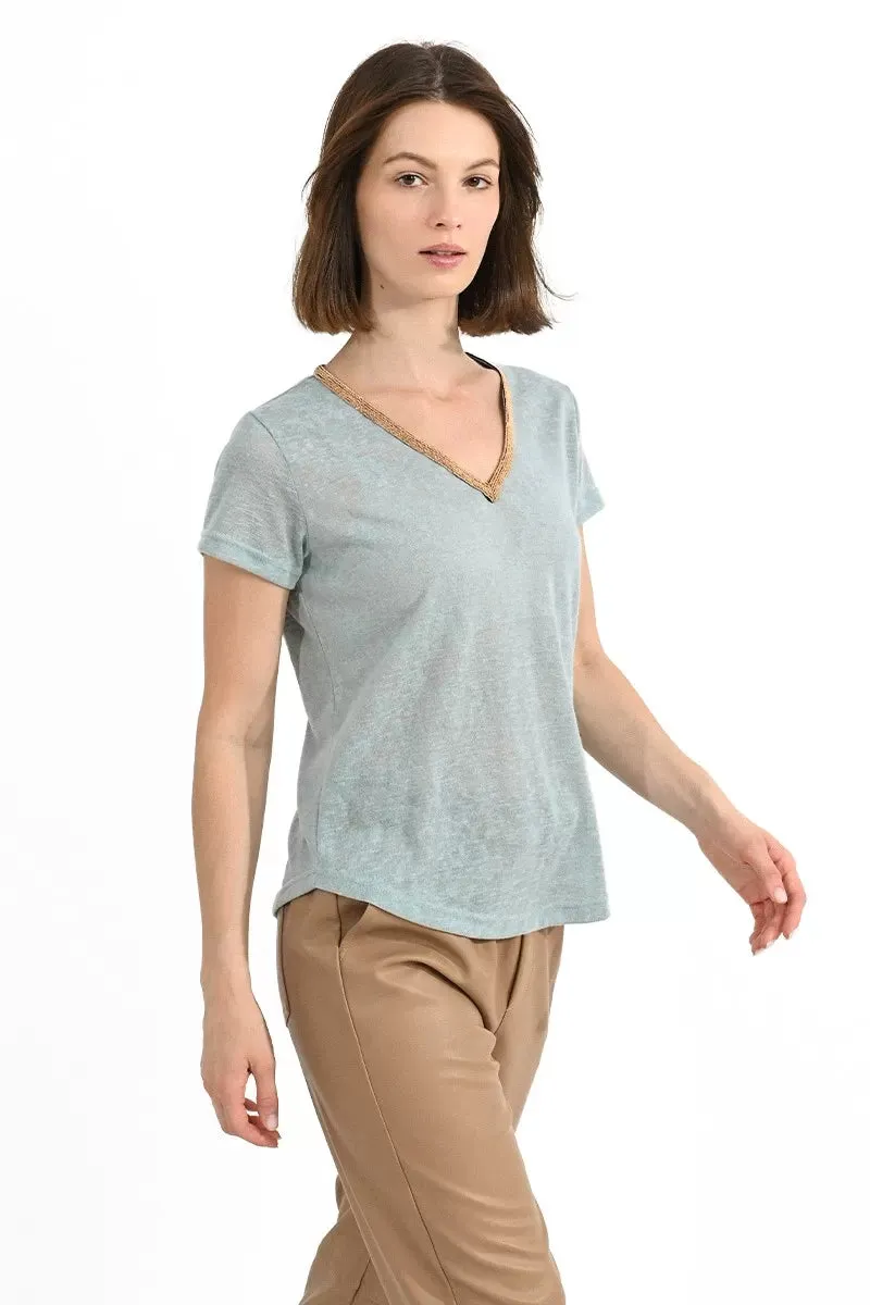 Flamed V Neck T