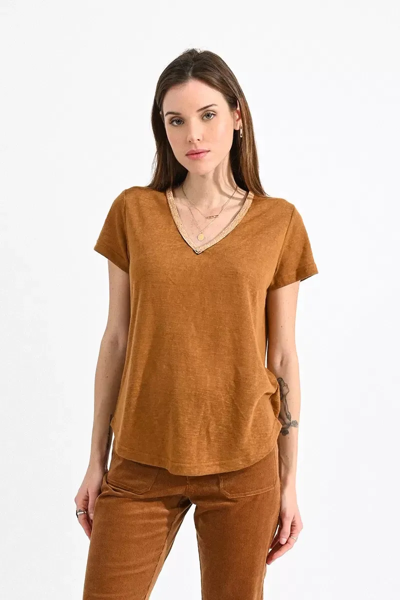 Flamed V Neck T