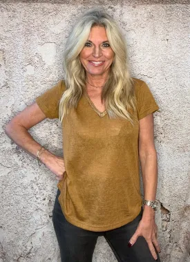 Flamed V Neck T