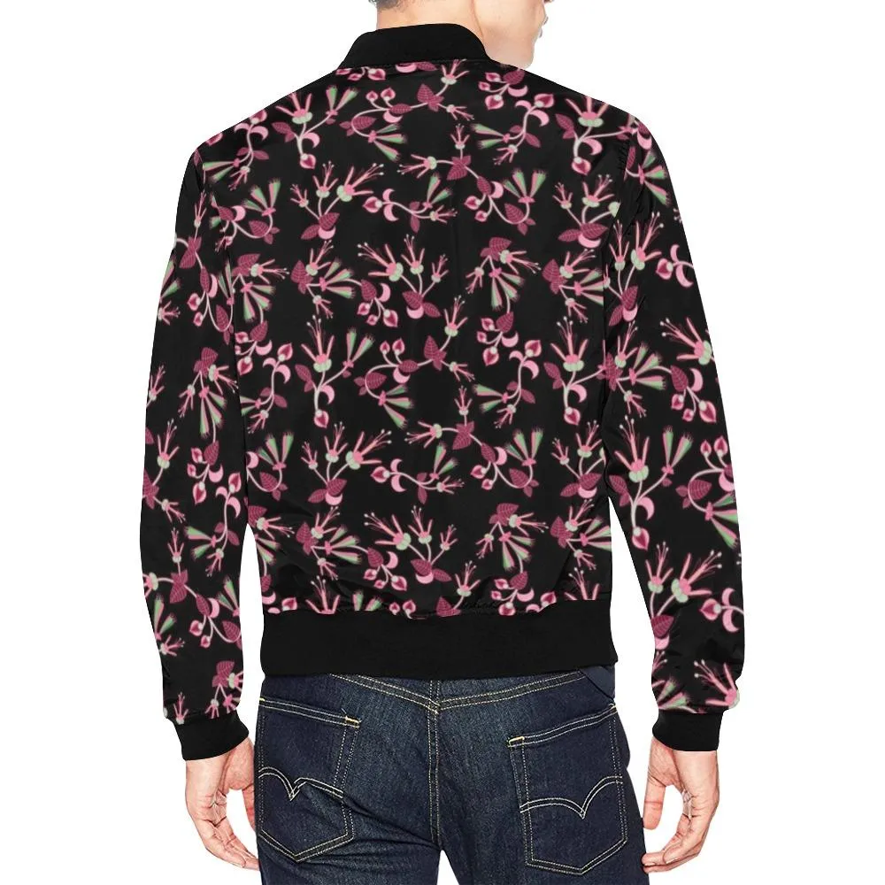 Floral Green Black Bomber Jacket for Men