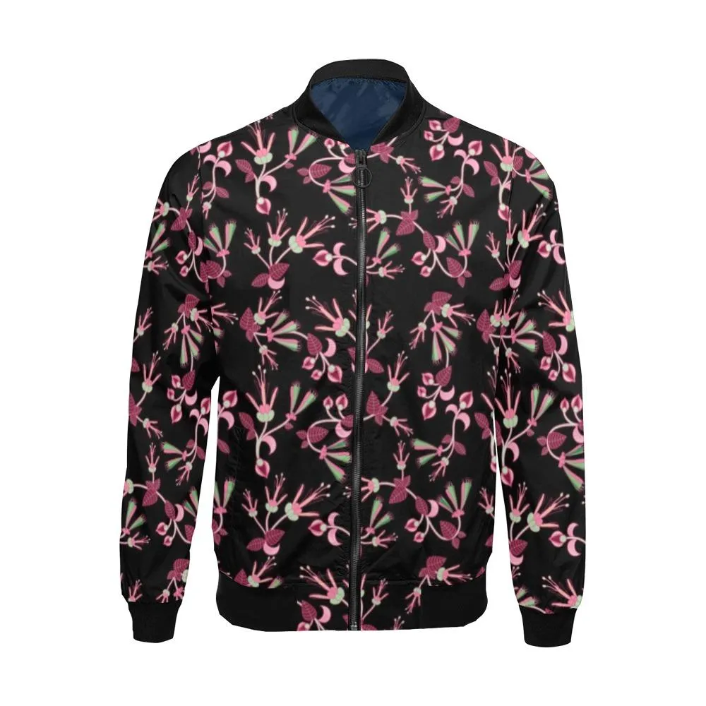 Floral Green Black Bomber Jacket for Men