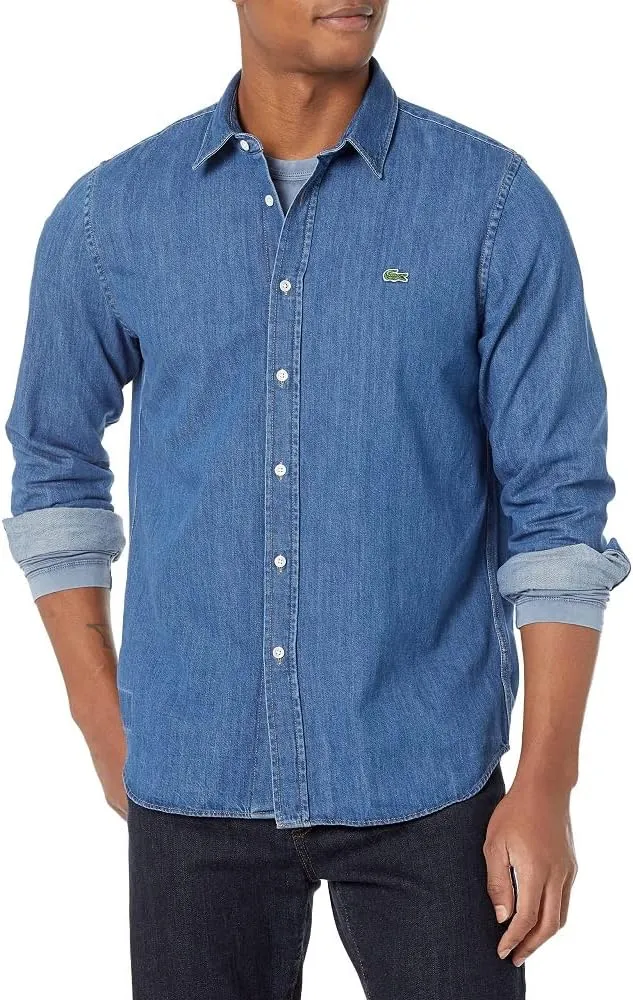 Lacoste Men's Regular Fit Organic Cotton Denim Shirt