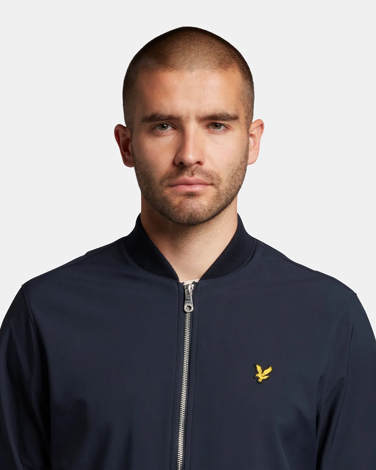 Lyle & Scott Softshell Bomber Jacket in Dark Navy