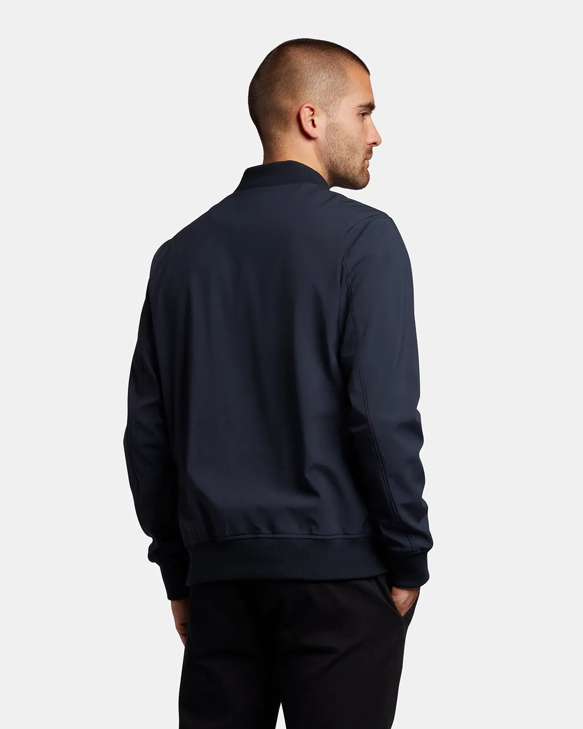 Lyle & Scott Softshell Bomber Jacket in Dark Navy