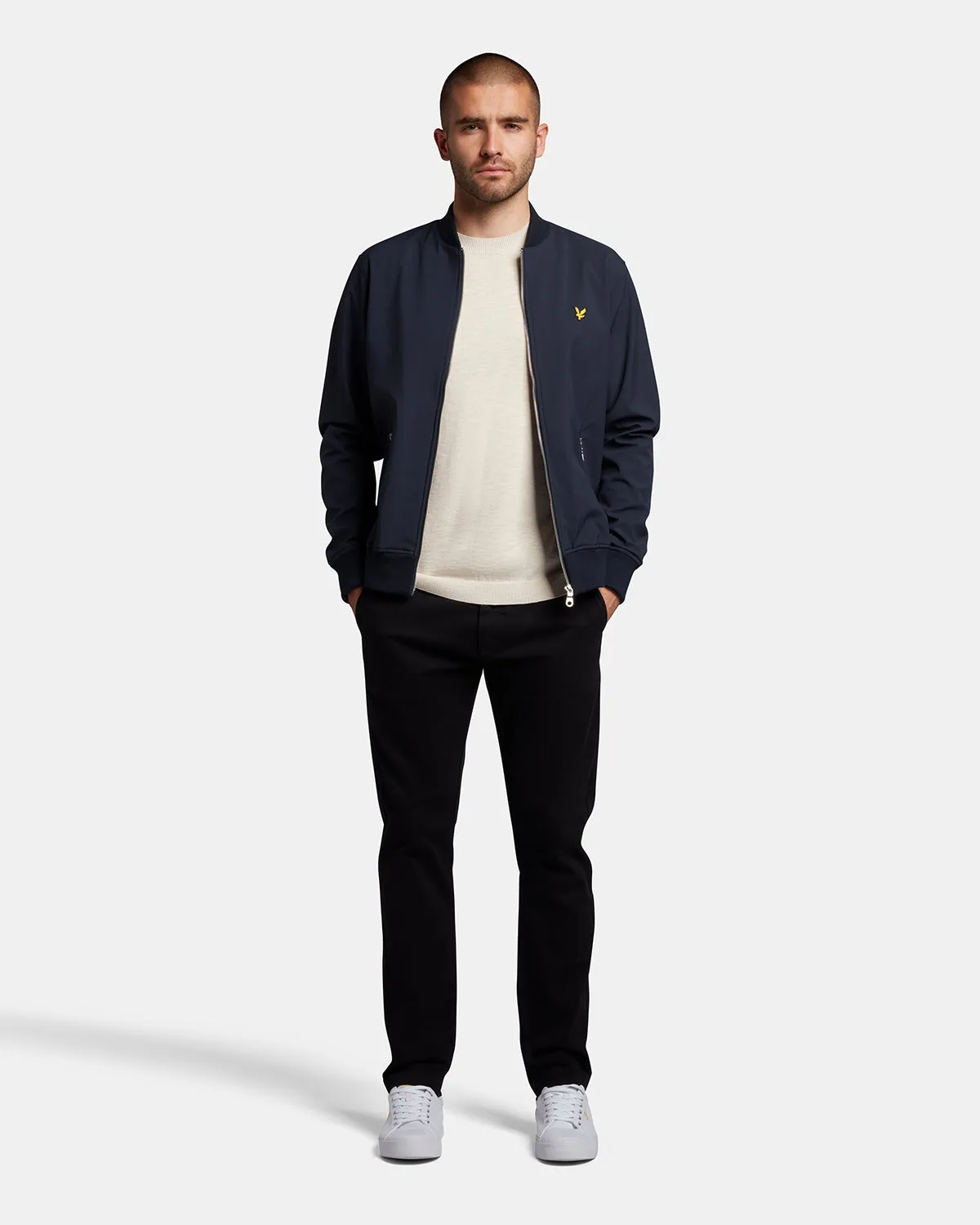 Lyle & Scott Softshell Bomber Jacket in Dark Navy