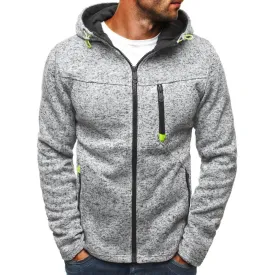 Men's Jacquard Fleece Hooded Sweatshirt Pullover Hoodie