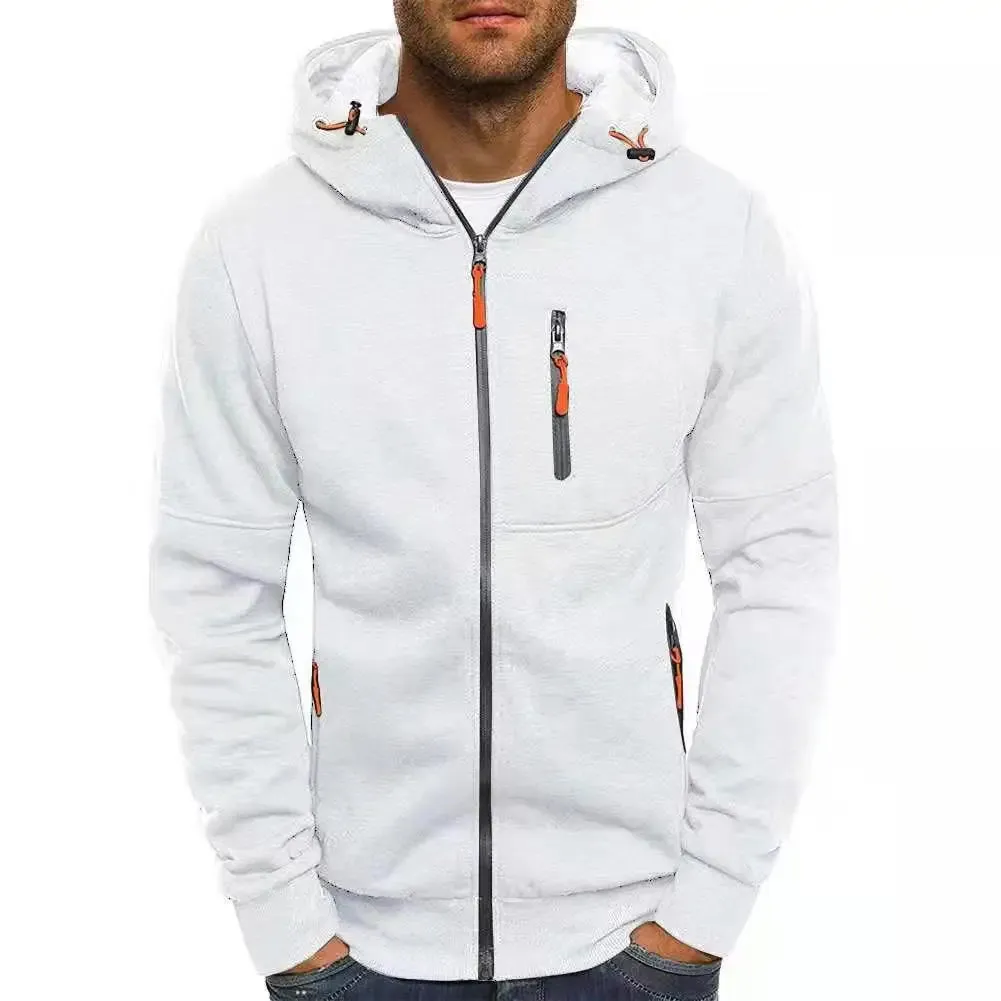 Men's Jacquard Fleece Hooded Sweatshirt Pullover Hoodie
