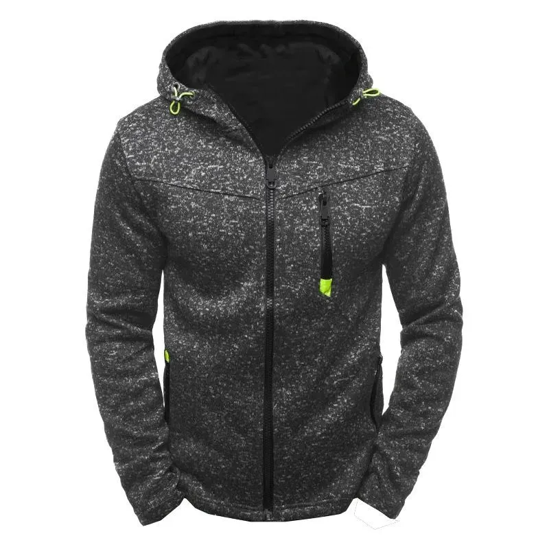 Men's Jacquard Fleece Hooded Sweatshirt Pullover Hoodie