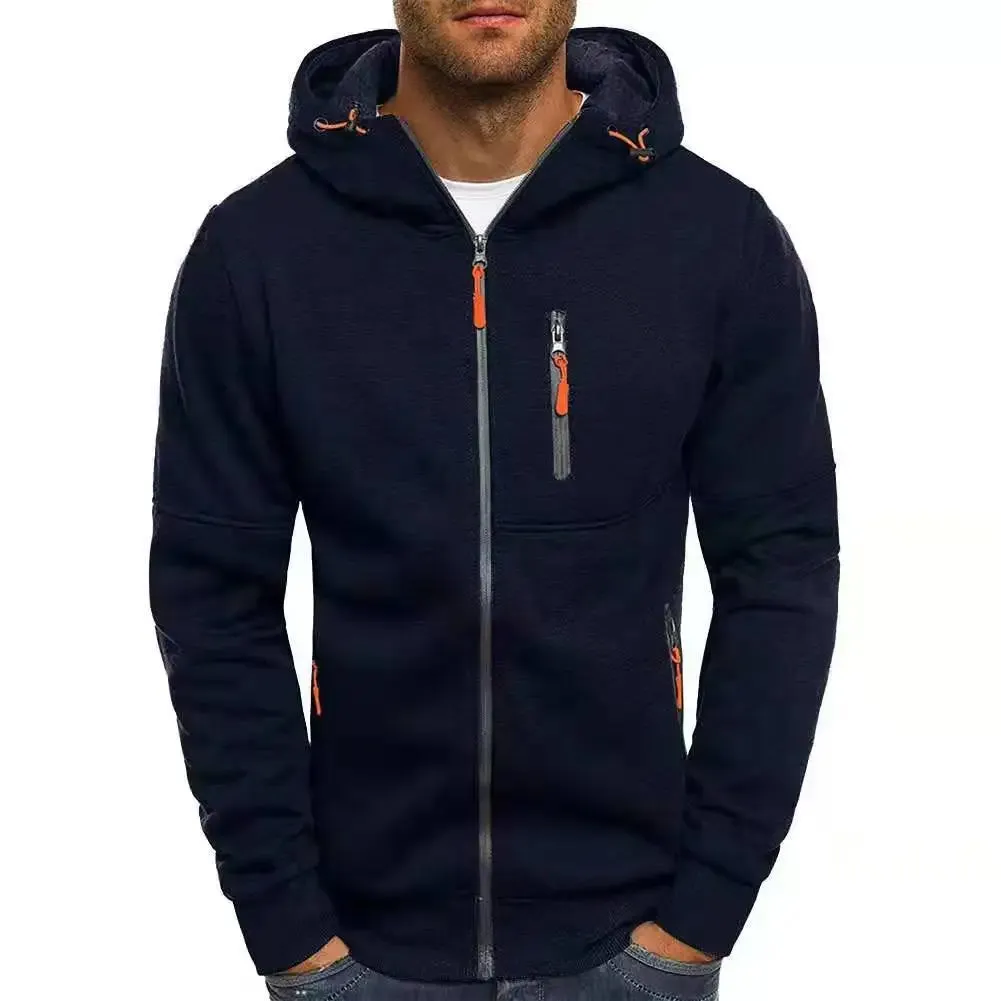 Men's Jacquard Fleece Hooded Sweatshirt Pullover Hoodie