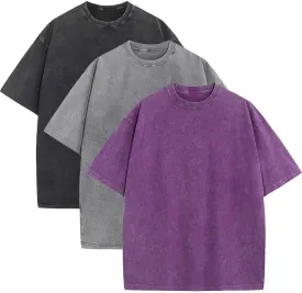 Men's Oversized Cotton T-Shirts Loose Fit Vintage Washed Tee Unisex Short Sleeve Casual Shirts Tops