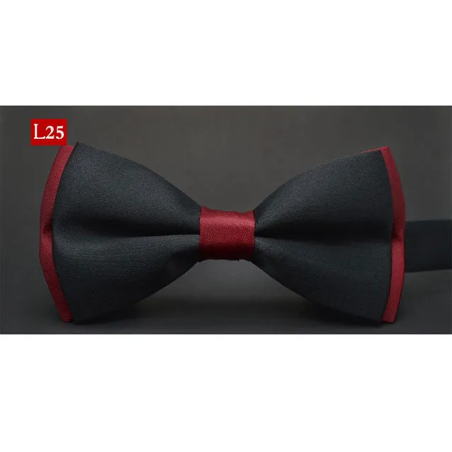 New fashion tuxedo bow tie men red and black tartan groom marry groomsmen wedding party colorful striped butterfly cravats mens