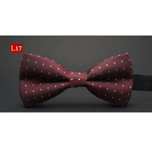 New fashion tuxedo bow tie men red and black tartan groom marry groomsmen wedding party colorful striped butterfly cravats mens