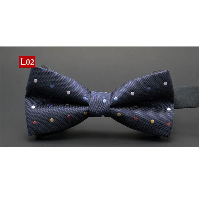 New fashion tuxedo bow tie men red and black tartan groom marry groomsmen wedding party colorful striped butterfly cravats mens