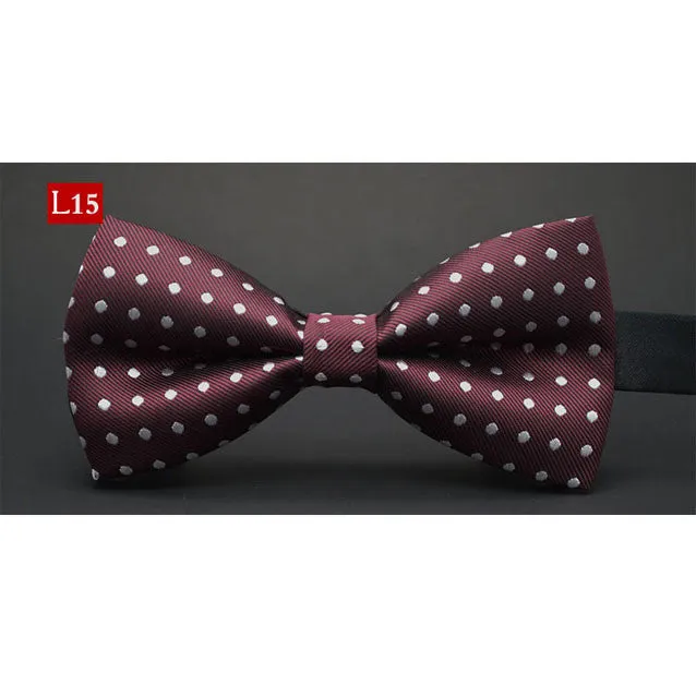 New fashion tuxedo bow tie men red and black tartan groom marry groomsmen wedding party colorful striped butterfly cravats mens