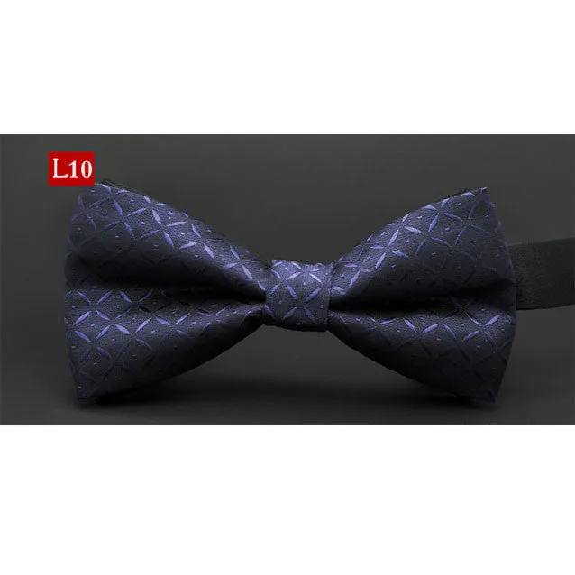 New fashion tuxedo bow tie men red and black tartan groom marry groomsmen wedding party colorful striped butterfly cravats mens