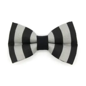 Pet Bow Tie - "Unexpected Guest" - Black & Gray Striped Cat Bow / Halloween / For Cats   Small Dogs (One Size)
