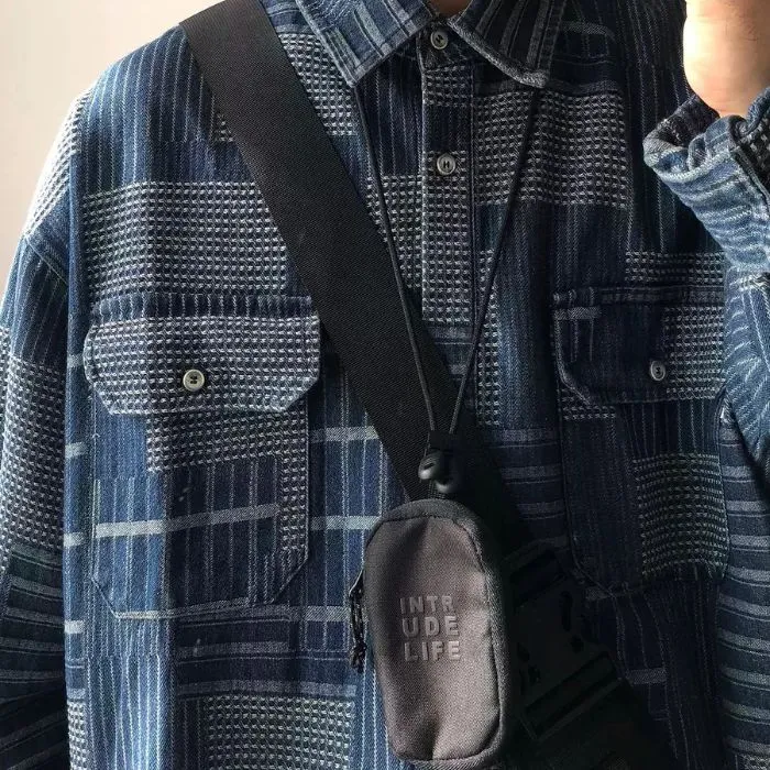 Plaid Denim Long Sleeves Shirt N0481