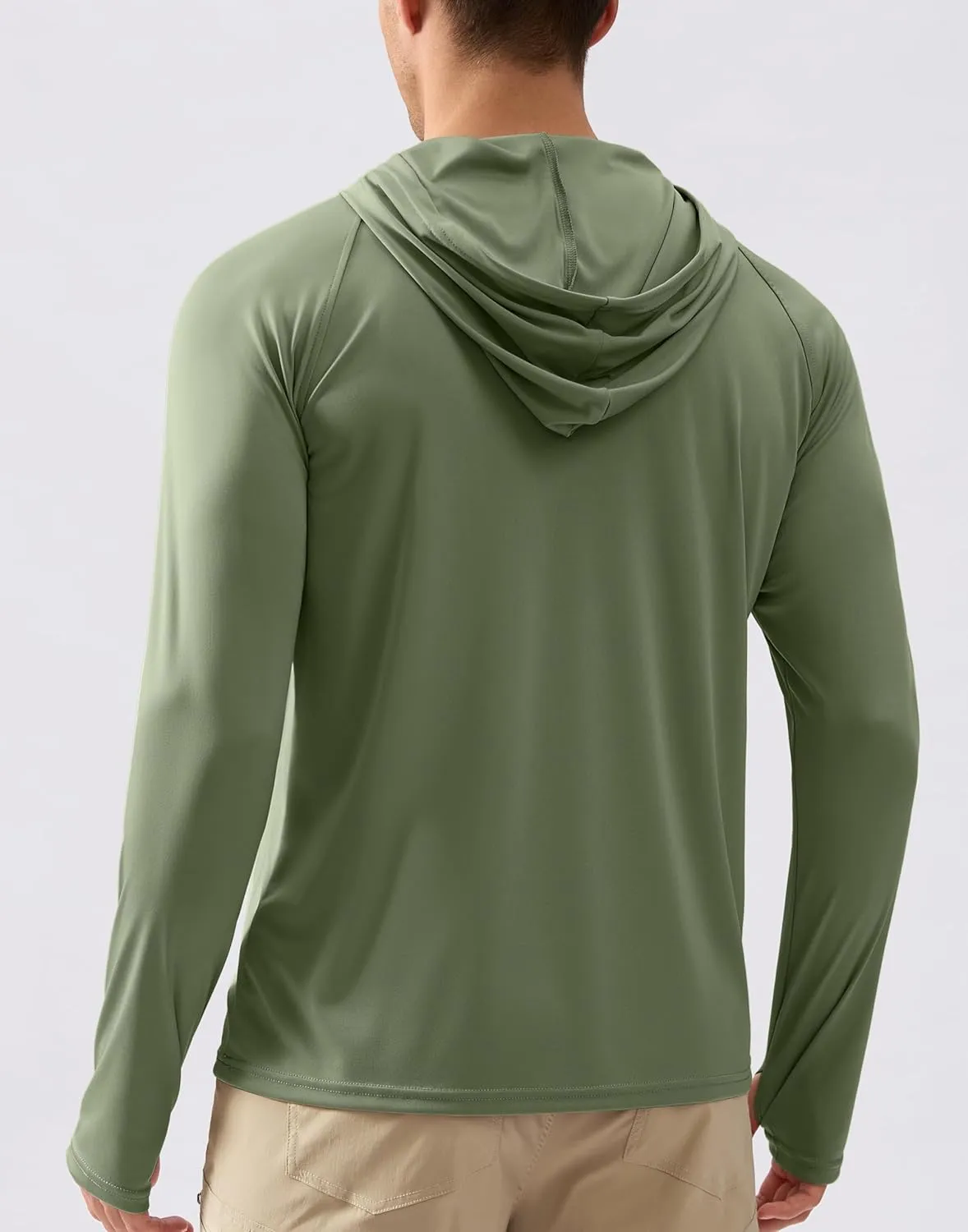 Pudolla Men's Sun Protection Hoodie Shirts UPF 50  Rash Guard SPF Long Sleeve Fishing Shirt for Men Swim Hiking Boating