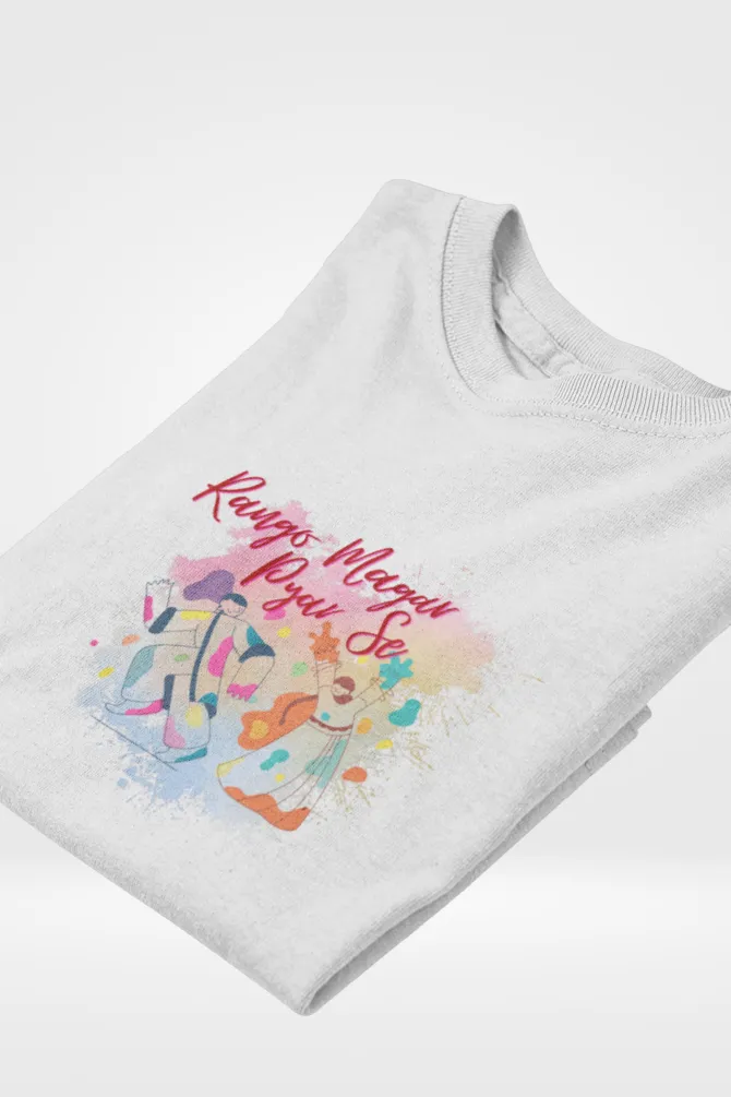 Rango Magar Pyar se with Holi Colour T-shirt for women