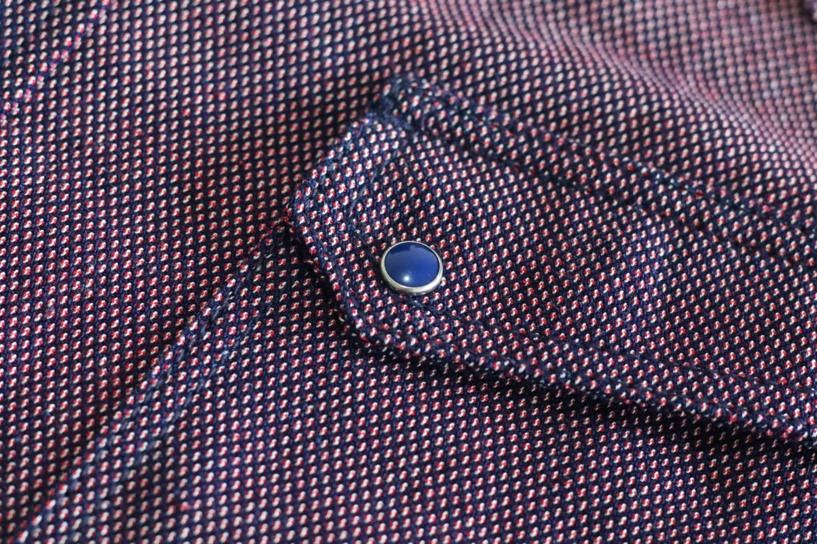 RED DOBBY SASHIKO WESTERN SHIRT
