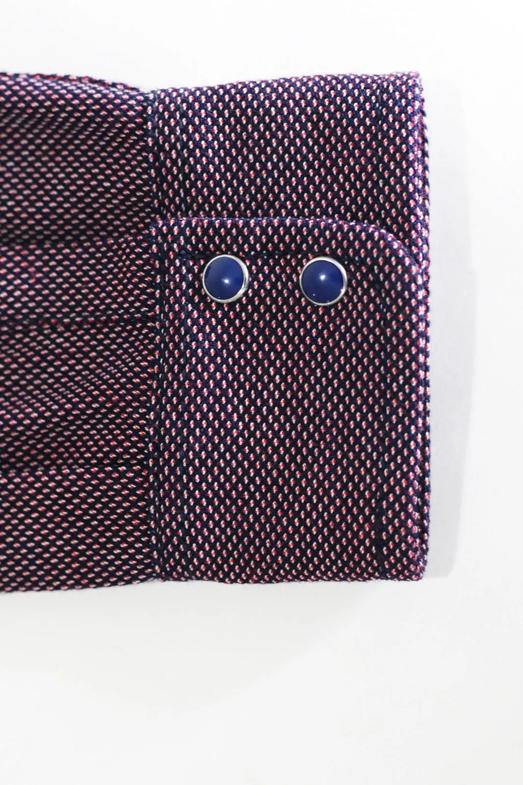 RED DOBBY SASHIKO WESTERN SHIRT