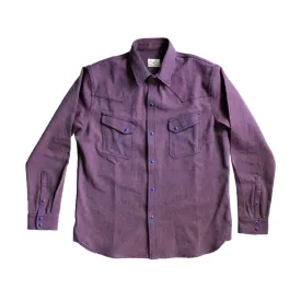 RED DOBBY SASHIKO WESTERN SHIRT
