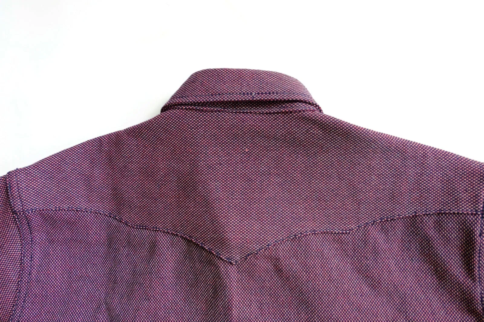 RED DOBBY SASHIKO WESTERN SHIRT