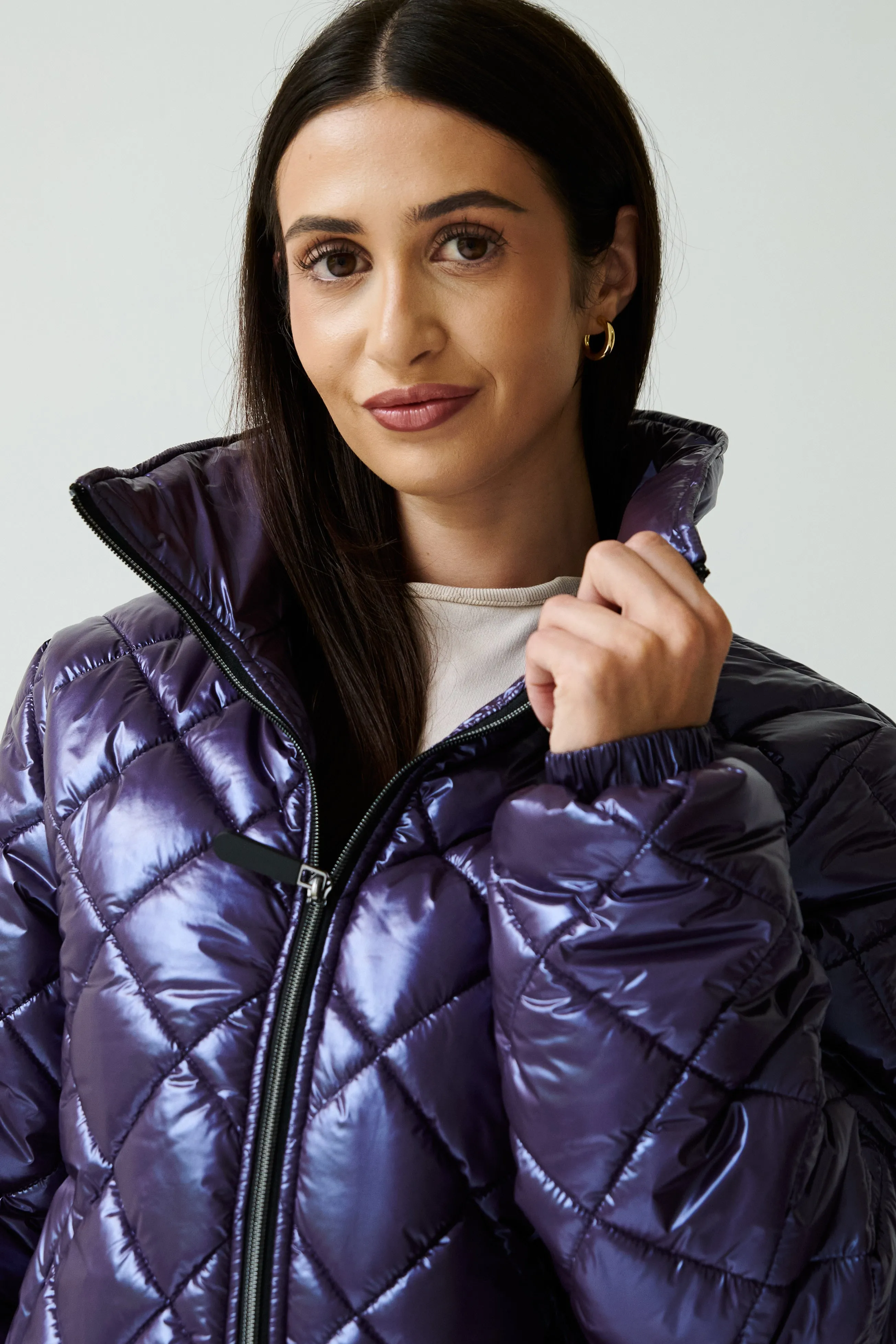 Stella Vegan Down Bomber | Aubergine