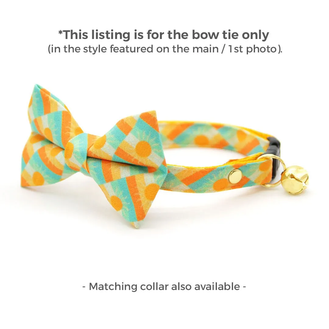Sun Cat Bow Tie - "Sunrise" - Boho Retro Sunset Yellow Bow Tie for Cat / Desert, California, Sun Lover, Summer / Cat   Small Dog Bowtie