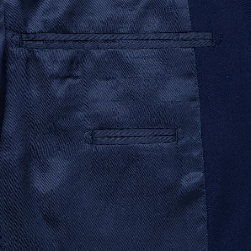 Three Piece Navy Twill Suit with SB Waistcoat