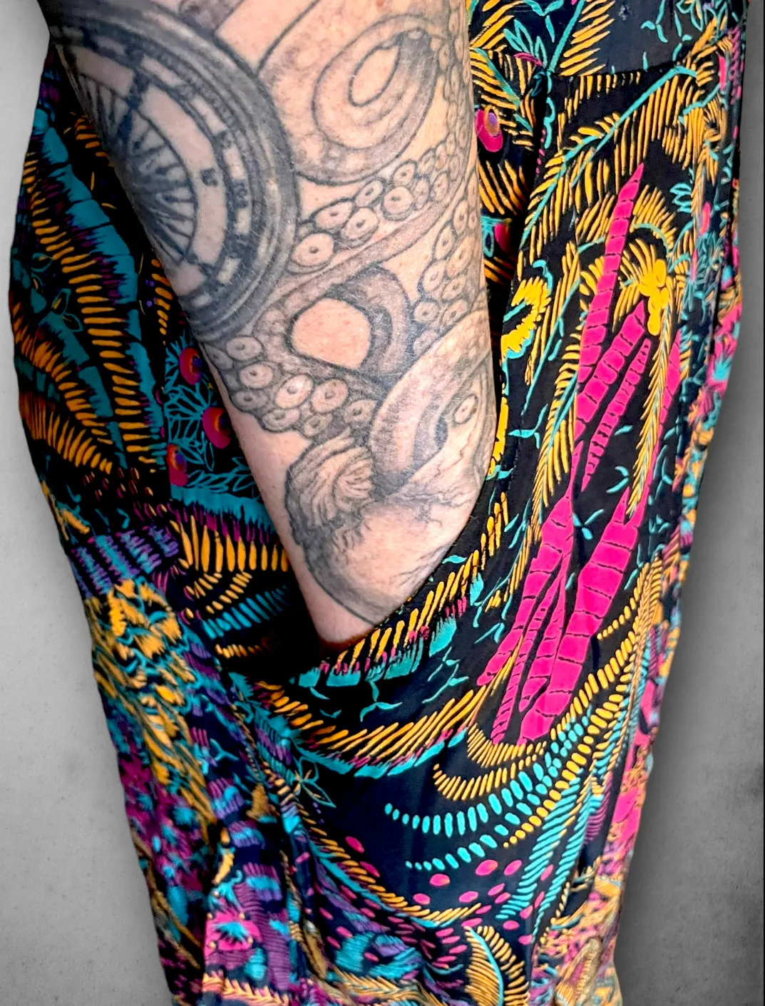 Vintage 90’s Jewel Tone & Black  Floral Print Long Pleated Skirt