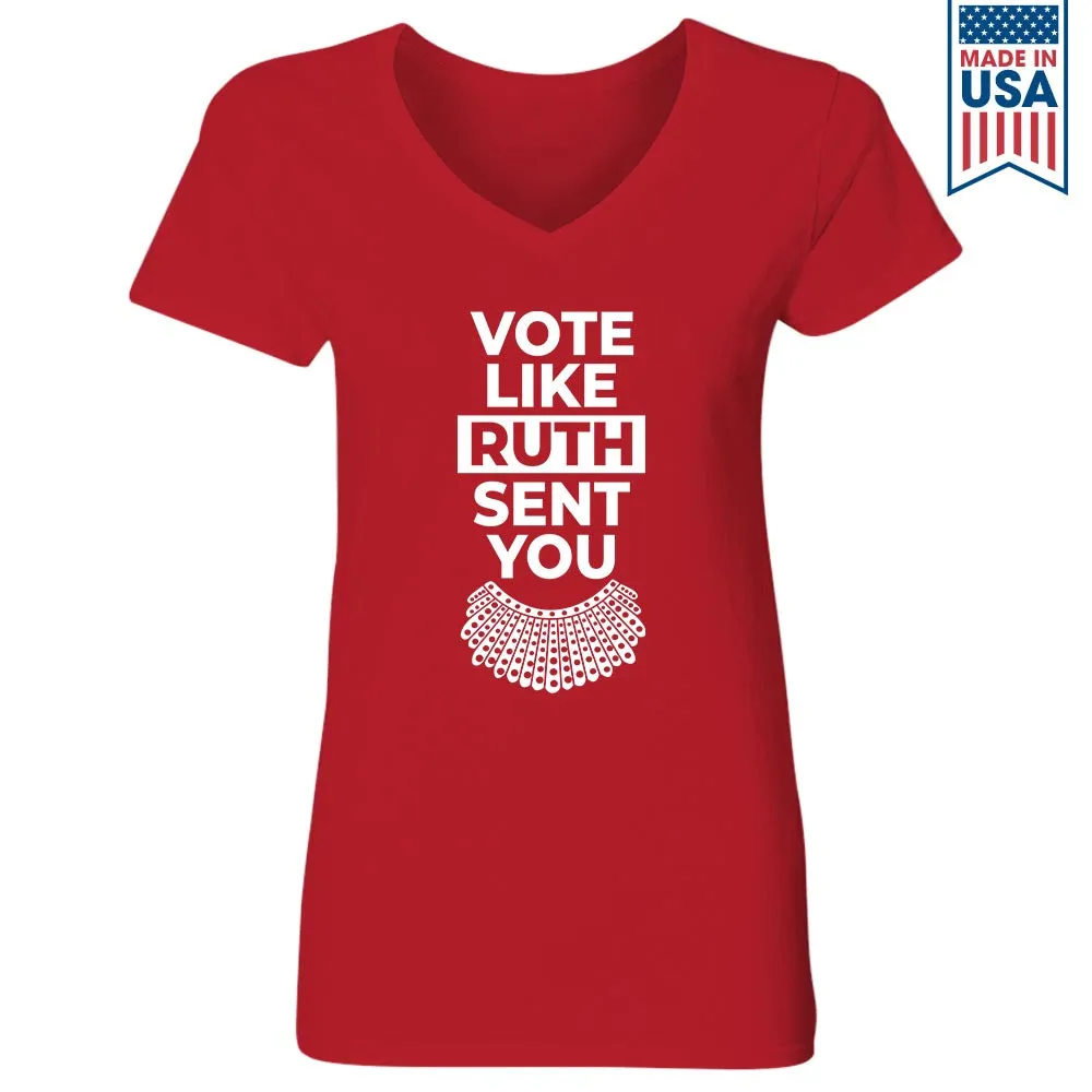 Vote Like Ruth Sent You Women's V-neck T-shirt TSVB396