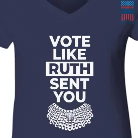 Vote Like Ruth Sent You Women's V-neck T-shirt TSVB396